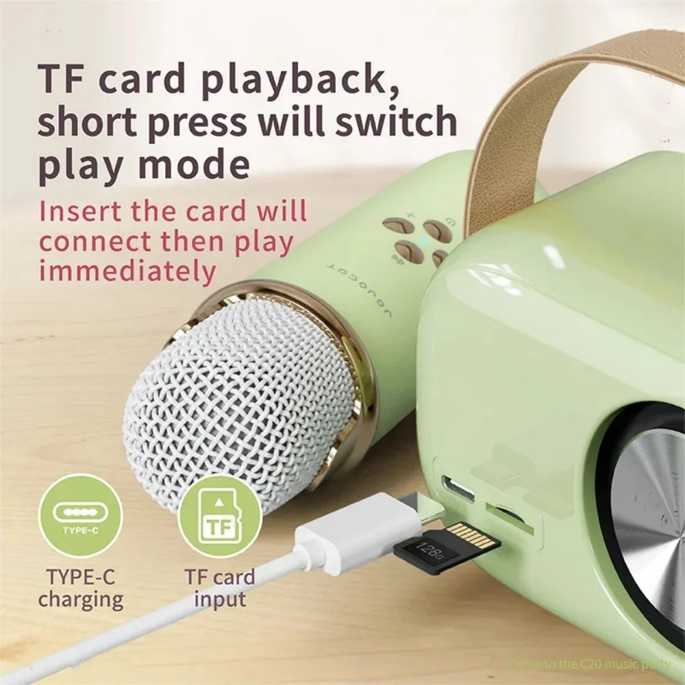 Kawaii Bluetooth Speaker 🎶 with Wireless Microphone 🎤 | Fun Karaoke 🎤 TF Card & FM Play | Perfect for Kids' Birthday Parties 🎉 | HIFI Bass & Handsfree Calling 💖