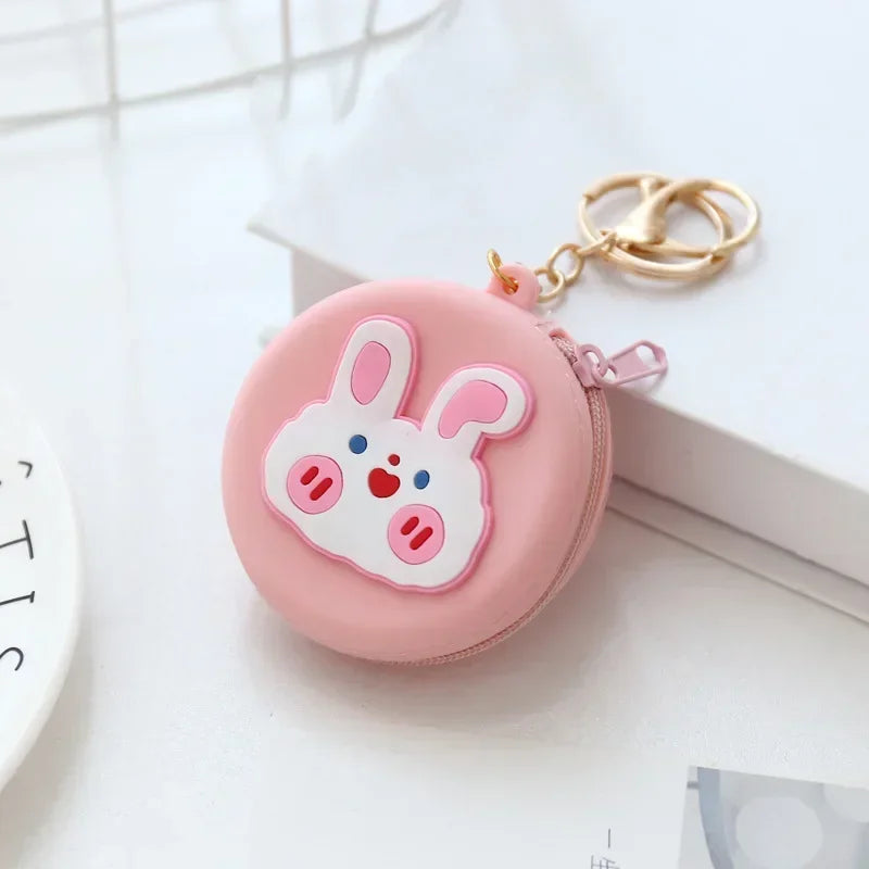 Adorable Animal Friends Silicone Coin Purse 🐾💖 - Cute Round Wallet for Kids & Adults! 🐻🎀 - Pixie Quill