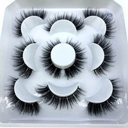 New 5 Pairs 8-25mm Natural 3D False Eyelashes Kit Mink Lashes Full Strip Look Whimsical Cute Glam 🌸✨