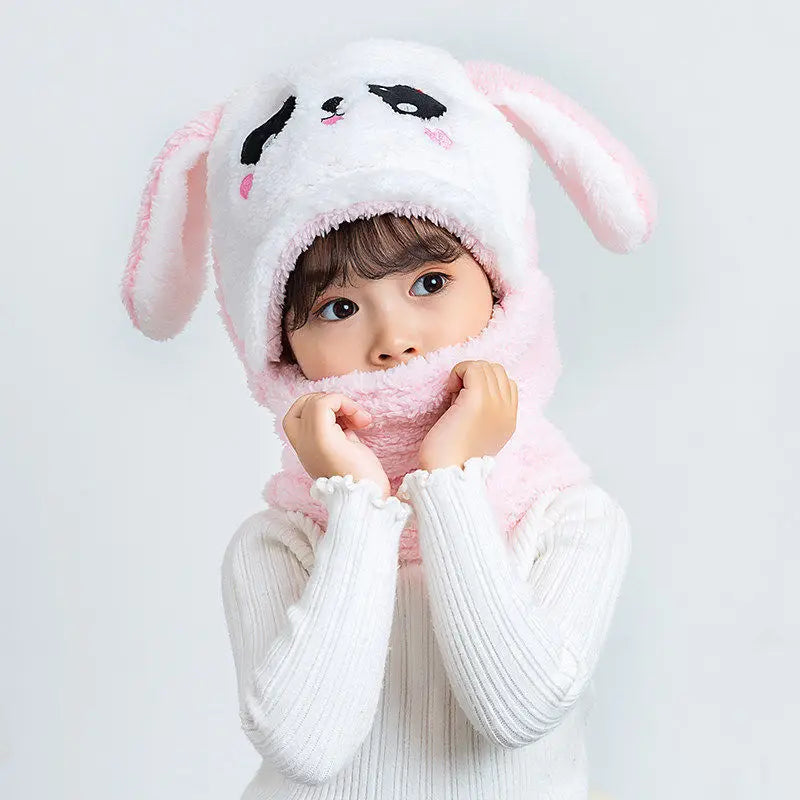 Kawaii Cozy Cartoon Scarf & Hat Set for Kids 🧢❄️ | Adorable Double Layer Wool Warmth for Boys & Girls 🌈💖