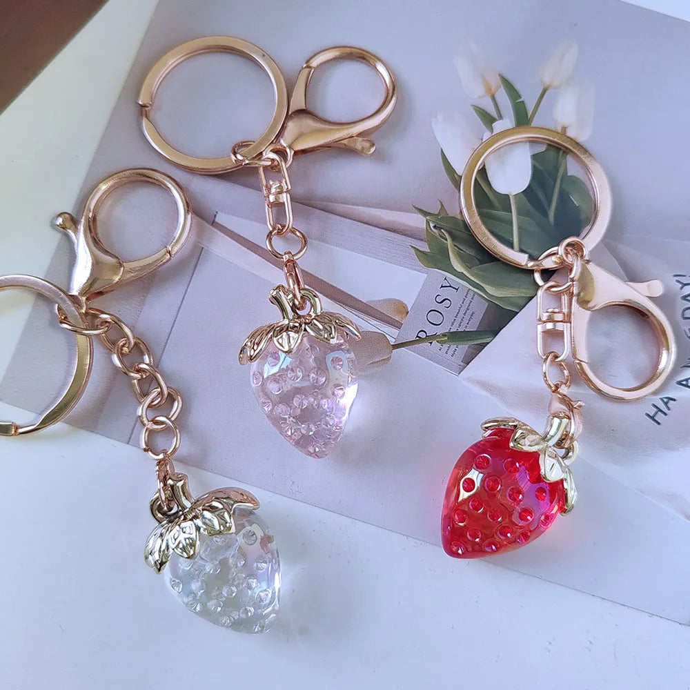 Kawaii Strawberry Keychain 🍓💕 - Adorable Pink & Red Pendant for Gifts, Parties & Souvenirs! Perfect for Girls & Women! 🎉✨