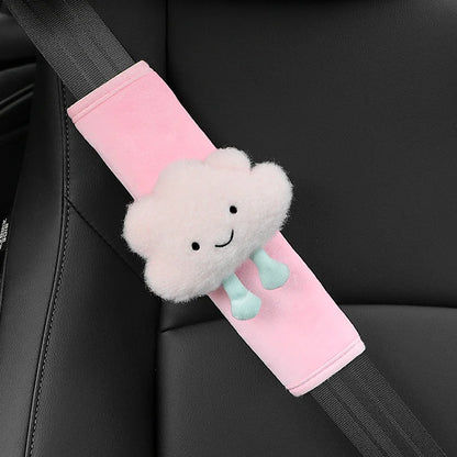 Kawaii Cloud Seat Belt Cover 🌈✨ - Cute Cartoon Harness Cushion for Kids & Adults 🚗💖