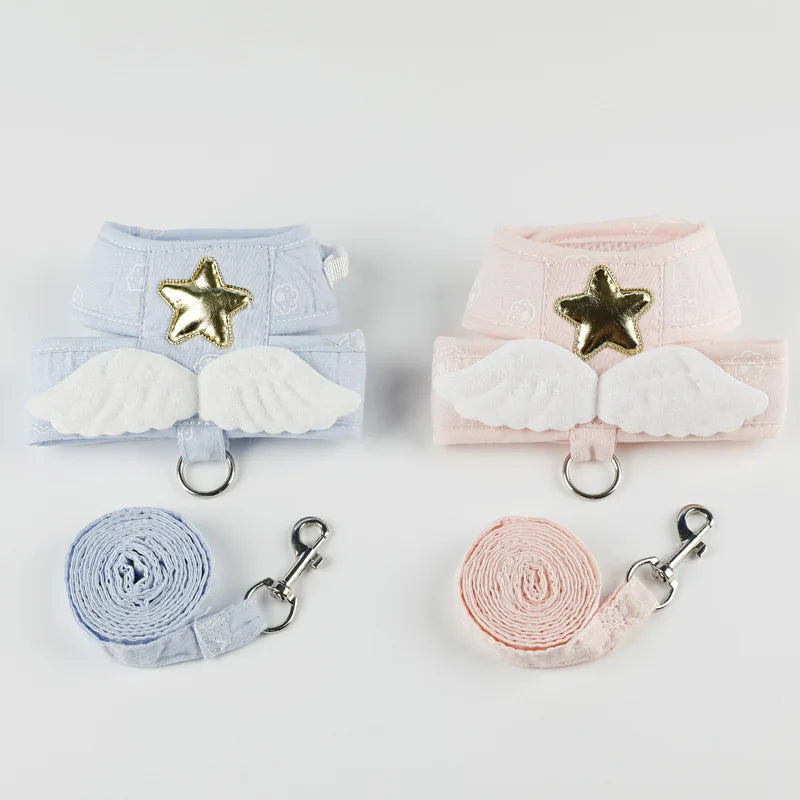 ✨ Angel Wing Pet Harness 🌈 Cute Collar & Leash Set for Furry Friends 🐾 Personalized Playground Accessories 💖