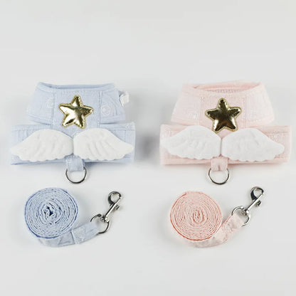 ✨ Angel Wing Pet Harness 🌈 Cute Collar & Leash Set for Furry Friends 🐾 Personalized Playground Accessories 💖