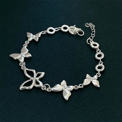 Kawaii 925 Sterling Silver Butterfly Bracelet 🦋✨ | Adorable Women's Engagement Jewelry Gift