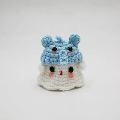 Whimsical Pumpkin Ghost Keychain Plush Crochet Doll For Halloween Decor 🎃👻🧶