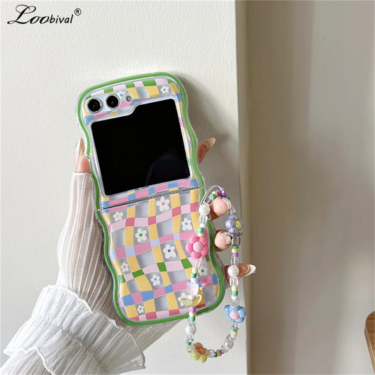 🌸 Whimsical Floral Charm Bracelet Case for Samsung Galaxy Z Flip 6/5/4/3 💖✨