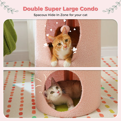 2-Storey Cat Beds For Indoor Cats With Removable Flower Bed Cute Cat Cave And Hideaway Condo 🐾😺🌸
