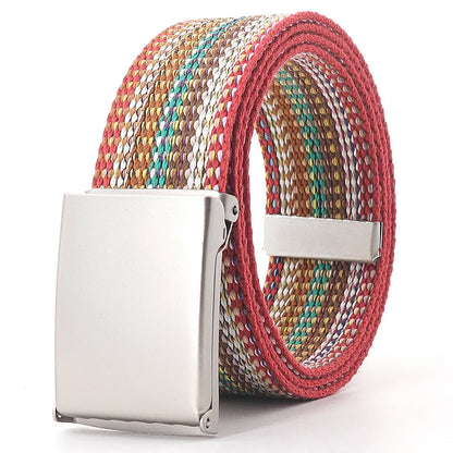 Kawaii Rainbow Striped Tactical Belt 🌈✨ Unisex Slim Fashion Accessory for Casual Vibes! 🐾🦄