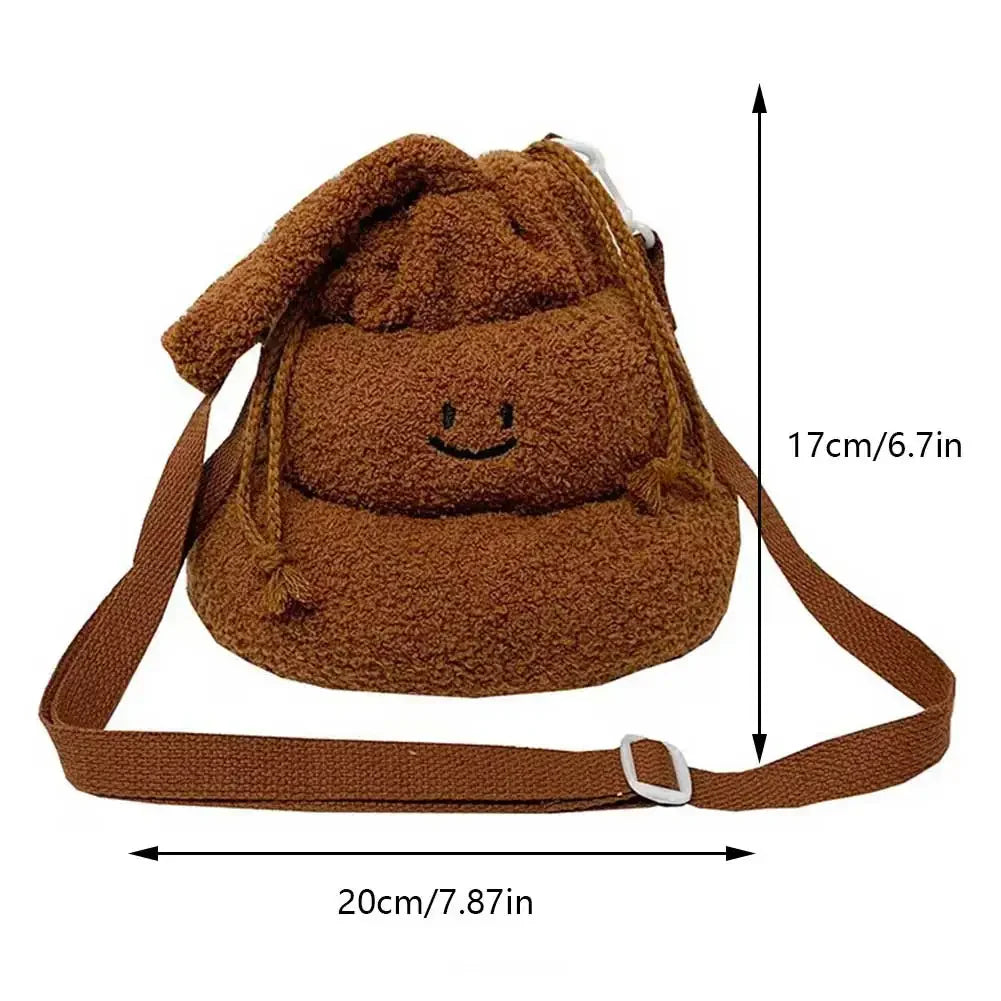Kawaii Plush Poop Handbag 🎉✨ - Adorable Drawstring Wrist Bag for Fun Outings & Parties! 👜💖