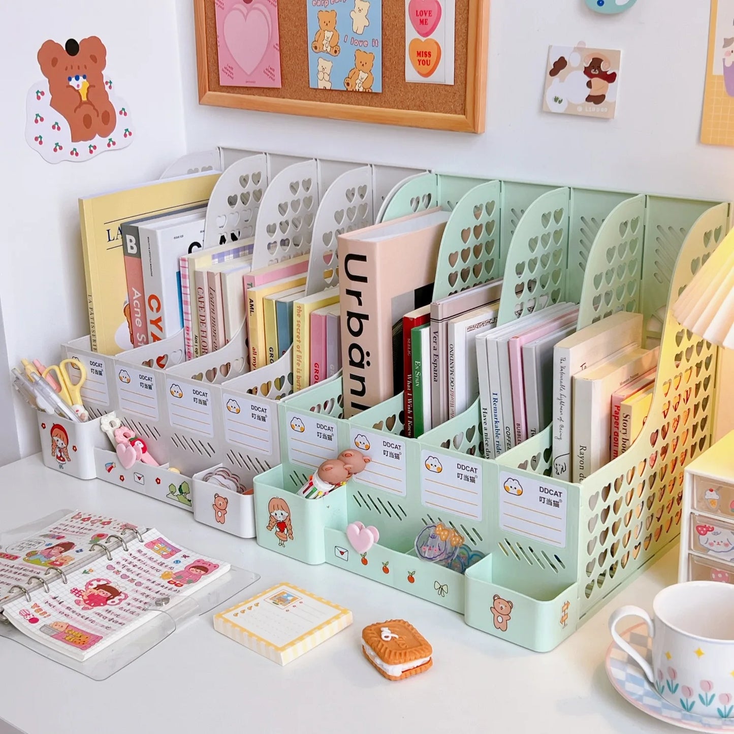 Kawaii Detachable File Storage Box 🌸✨ - Adorable Large Capacity Organizer for Students & Office! 📚💕
