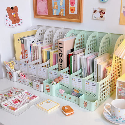Kawaii Detachable File Storage Box 🌸✨ - Adorable Large Capacity Organizer for Students & Office! 📚💕