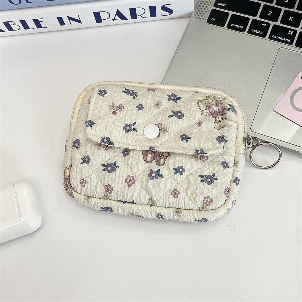 Kawaii Cartoon Makeup Pouch 🐰✨ | Cute Travel Lipstick & Earphone Organizer Bag 🎀💄 - Perfect Gift for Women!