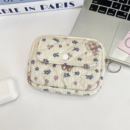 Kawaii Cartoon Makeup Pouch 🐰✨ | Cute Travel Lipstick & Earphone Organizer Bag 🎀💄 - Perfect Gift for Women!