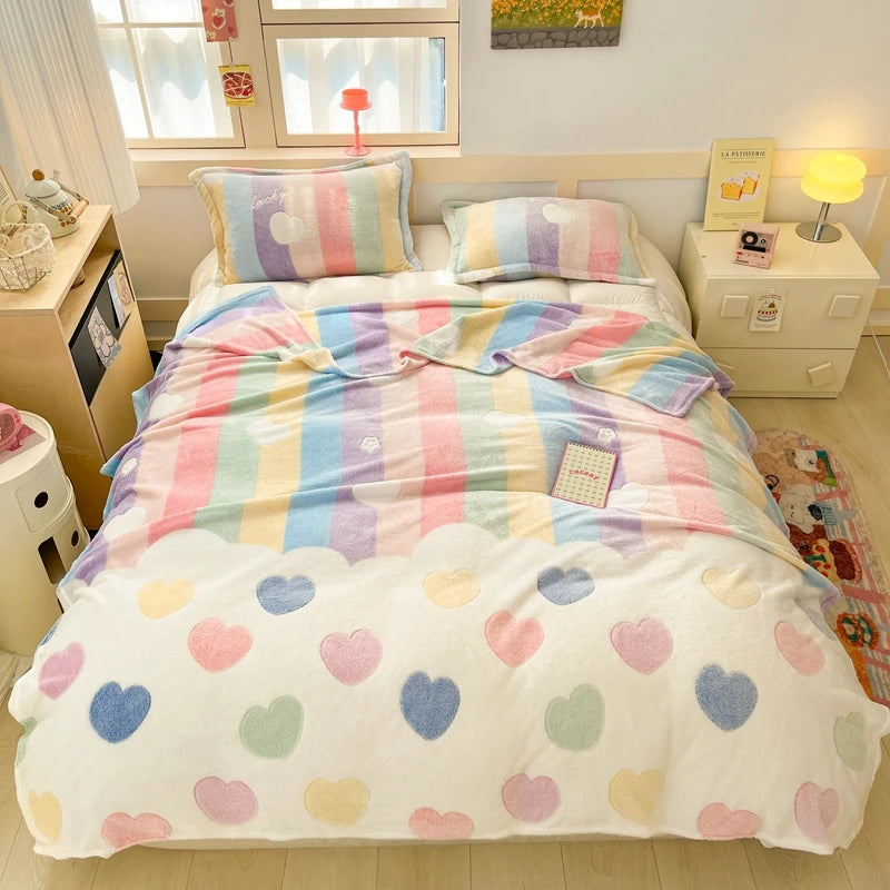 Cute Strawberry Dreams 🍓✨ Cozy Flannel Blanket for Kids - Perfect for Cuddles & Adventures! 🌟🛋️ - Pixie Quill