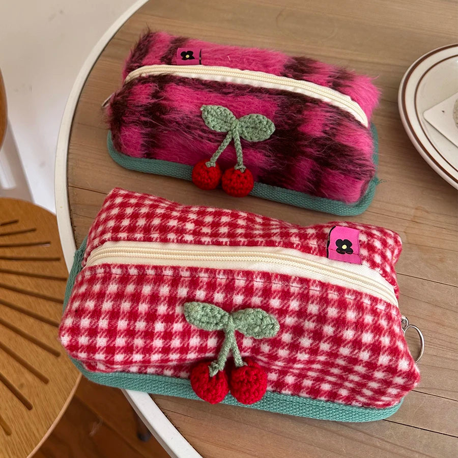 Kawaii Cherry Blossom Pencil Case 🌸✨ | Large Capacity Stationery Storage Bag 🖊️🎀