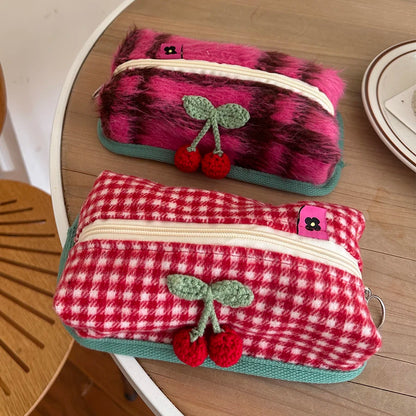 Kawaii Cherry Blossom Pencil Case 🌸✨ | Large Capacity Stationery Storage Bag 🖊️🎀