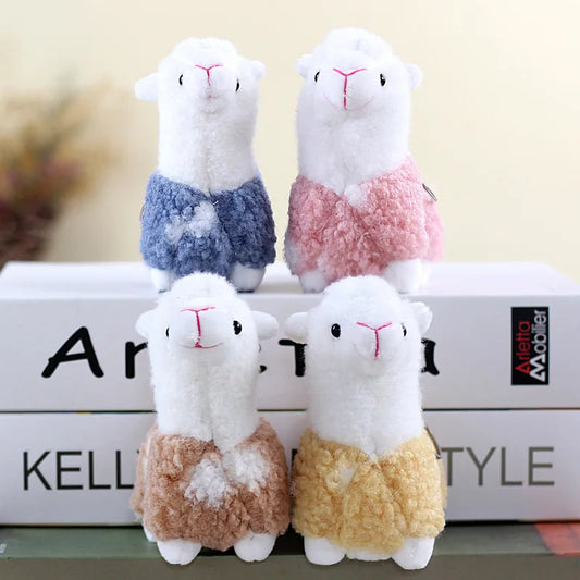 Adorable 12cm Kawaii Alpaca Plush Keychain 🦙✨ | Cute Animal Pillow Doll for Kids & Home Decor 🎁💕