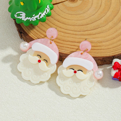 Acrylic Santa Drop Earrings Christmas Tree Charm Holiday Accessory For Women 🎄🎅