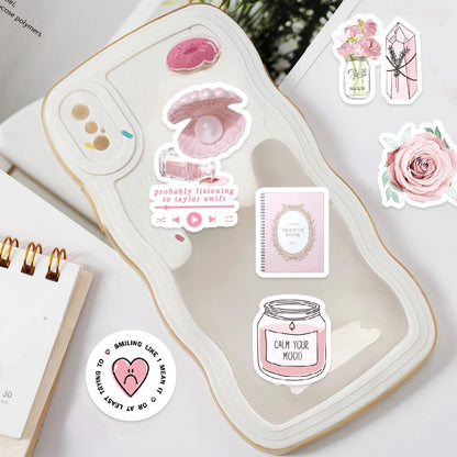 Kawaii 46pcs Bunny & Bear Stickers 🎀 | Cute Pink Graffiti Décor for Notebooks, Water Cups & Diaries 🌸✨ | Fun PVC Decals for Students!