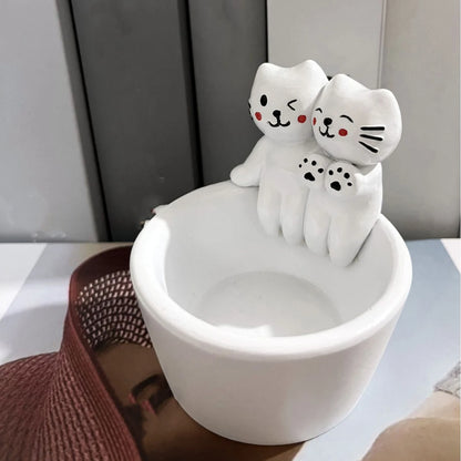 Adorable Cat Candle Holder 🐾 | Kawaii Kitten Candlestick for Cozy Aromatherapy 🕯️✨