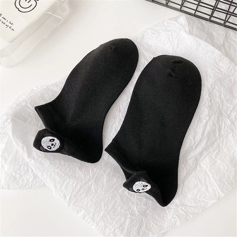 Panda Palooza 🐼✨ Adorable Embroidered Ankle Socks for Fun-Loving Feet!