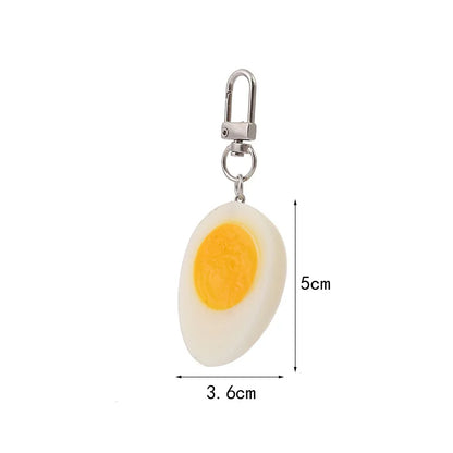 Kawaii Boiled Egg Keychain 🍳✨ Adorable PVC Pendant for Bags & Backpacks - Cute Charm Gift!