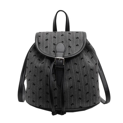 Kawaii Mini Plaid Oxford Backpack 🎀💕 | Adorable Women's Zipper Shoulder Bag with Heart Embroidery & Bow Details 🎉✨