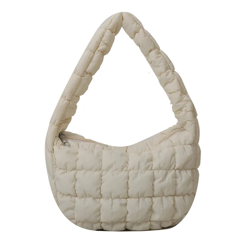 Diamond Embroidery Puffer Messenger Bag For Women Winter Handbag 👜❄️✨
