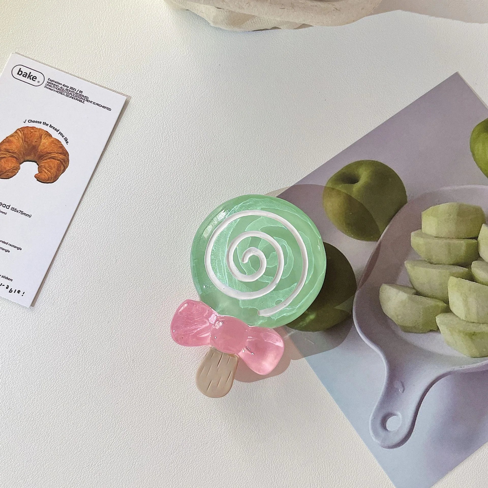 🍓 Adorable Strawberry Glass Lollipop Phone Grip & Stand 🌟 Universal Fit for All Phones 📱✨ - Pixie Quill