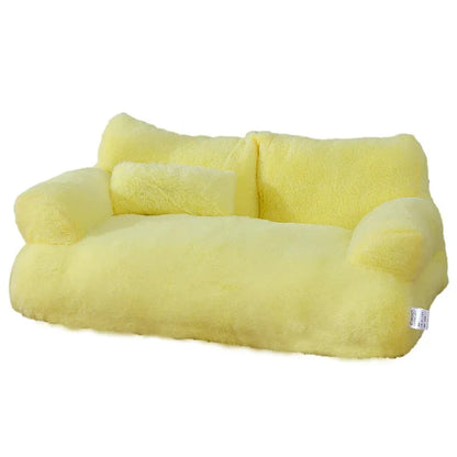 Kawaii Cozy Cat Sofa 🐾✨ Plush Winter Nest for Small Pets 🐱💖 Comfortable & Warm Bed with Pillow!