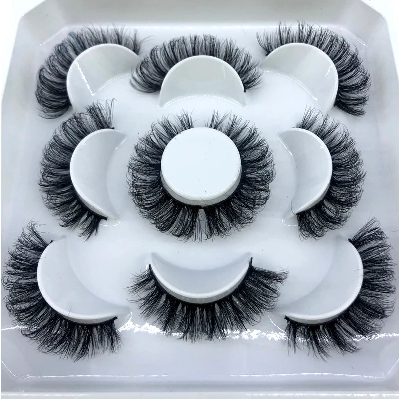 New 5 Pairs 8-25mm Natural 3D False Eyelashes Kit Mink Lashes Full Strip Look Whimsical Cute Glam 🌸✨