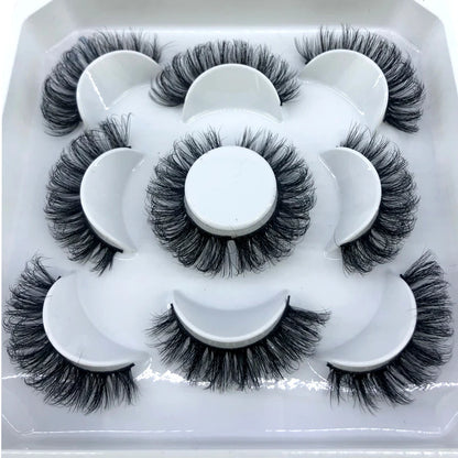 New 5 Pairs 8-25mm Natural 3D False Eyelashes Kit Mink Lashes Full Strip Look Whimsical Cute Glam 🌸✨