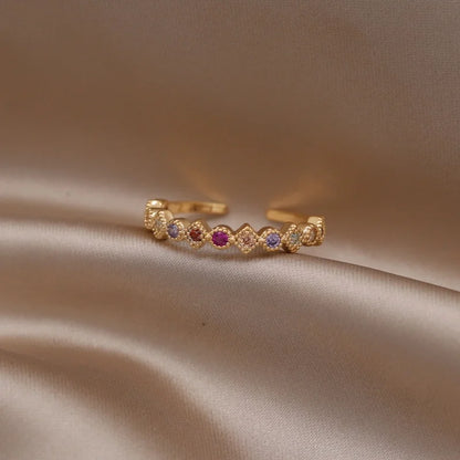 Kawaii Love Crystal Ring 💖✨ - 14K Gold Plated Heart Design for Elegant Daily Wear! 🌟💍