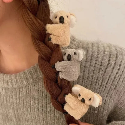 Kawaii Koala Bear Plush Hair Clips for Adorable Hairstyles 🐨✨ Cute Animal Hairpins for Women & Girls - Perfect for Daily Wear! 🎀