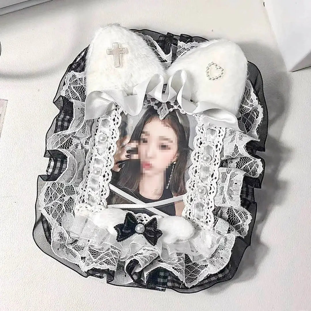 Sweet Lace Photo Card Holder Case For Kpop ID Cards Toploader Sleeve 🃏💖