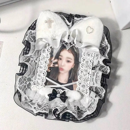Sweet Lace Photo Card Holder Case For Kpop ID Cards Toploader Sleeve 🃏💖