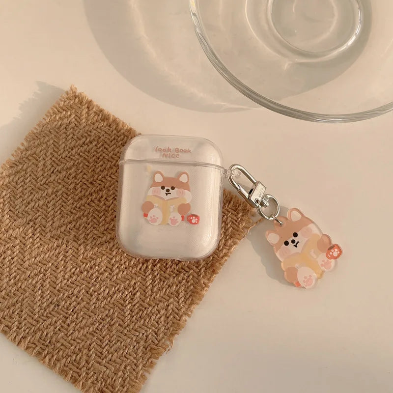 ✨ Cute Bear AirPods Case 🐻 - Soft Silicone Cover with Keychain for All Models! 🎧💖 - Pixie Quill