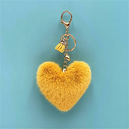 Kawaii Heart Pompom Keychain 🎀✨ | Adorable Plush Ball Accessories for Bags & Cars ❤️🎉 | Perfect Valentine Gifts for Couples 💖🥰