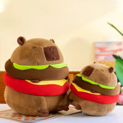 🌟🍔 Super Cuddly Hamburger Capybara Plush - Perfect Snuggle Buddy for Kids' Joyful Moments! 🎈🐾 - Pixie Quill