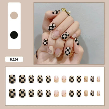 ✨ 24P Kawaii Rainbow Ballerina Press-On Nails 💅 - Adorable Full Cover Artificial Fake Nails for Creative Nail Art! 🌈