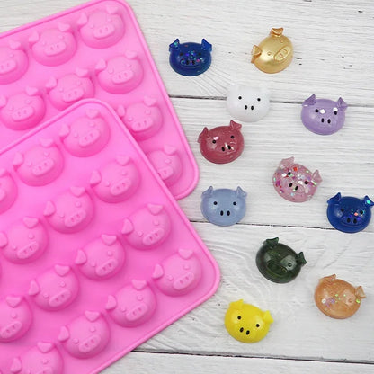 Cute Cartoon Animal Silicone Mold for Baking and Cupcake Topper 🐻🐭🐱🐷🦆