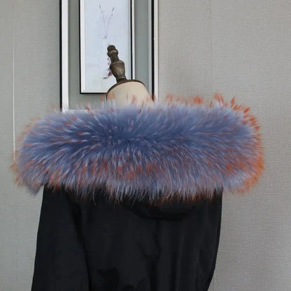 Lux Raccoon Fur Collar Scarf For Women 🧣 Warm Winter Essential