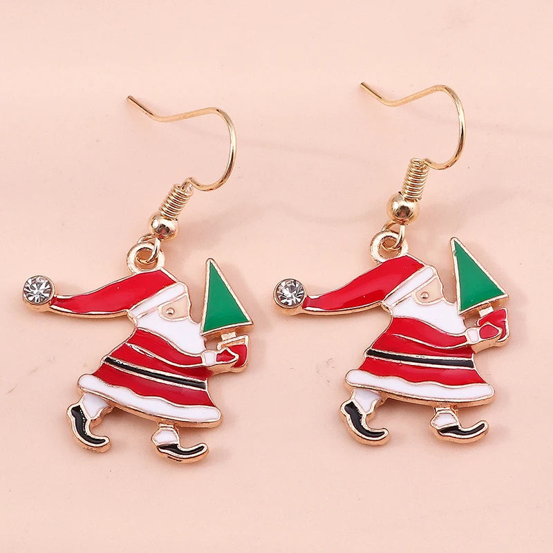 Whimsical Christmas Drop Earrings For Women Tree Deer Santa Dangle Jewelry 🎄✨