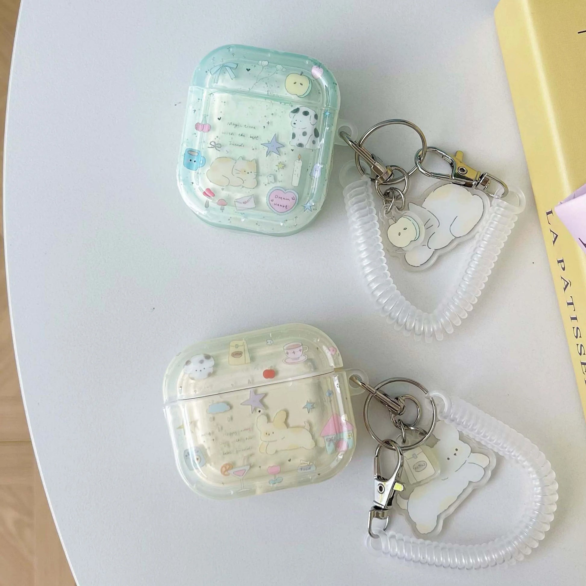 ✨Adorable Cartoon Hearts & Stars 🐶💖 Cute Animal Earphone Case for Apple AirPods! 🎧🌟 - Pixie Quill