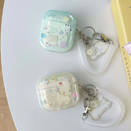 ✨Adorable Cartoon Hearts & Stars 🐶💖 Cute Animal Earphone Case for Apple AirPods! 🎧🌟 - Pixie Quill