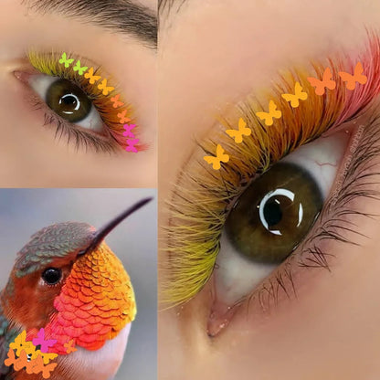 🌸✨ Kawaii Butterfly Heart Eyelash Extensions - 3D Glittery Mink Lashes for Whimsical Makeup! 🌟💖