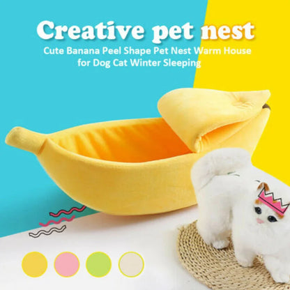🍌 Cozy Banana Pet Bed 🐾 Cute & Comfy Nest for Cats & Dogs 🌟