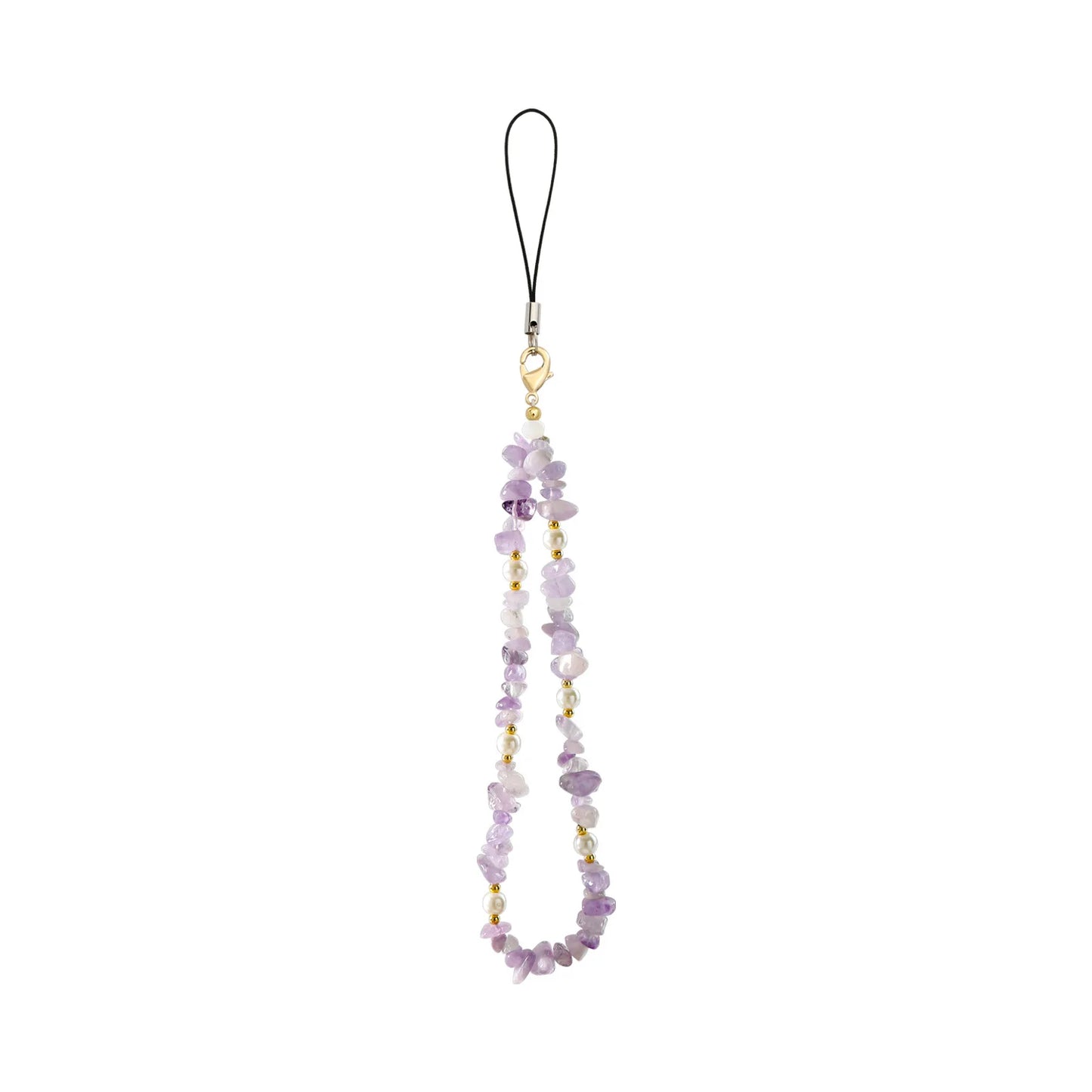 Kawaii Crushed Stone Phone Charm 🌈✨ | Natural Amazon Stone Hanging Rope for Keys & Bags 🎀📱