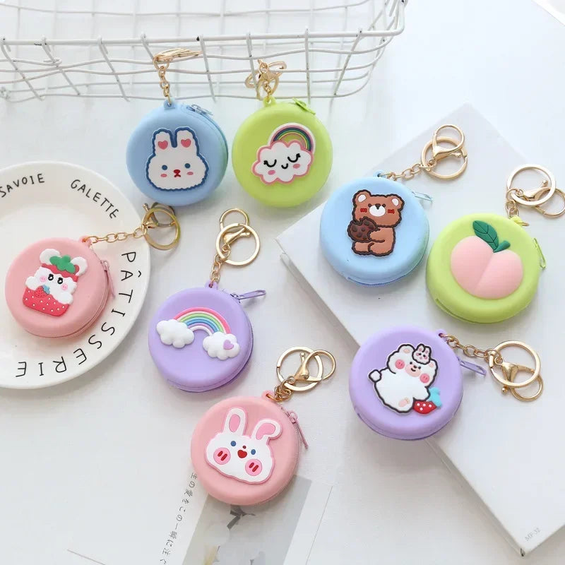 Adorable Animal Friends Silicone Coin Purse 🐾💖 - Cute Round Wallet for Kids & Adults! 🐻🎀 - Pixie Quill